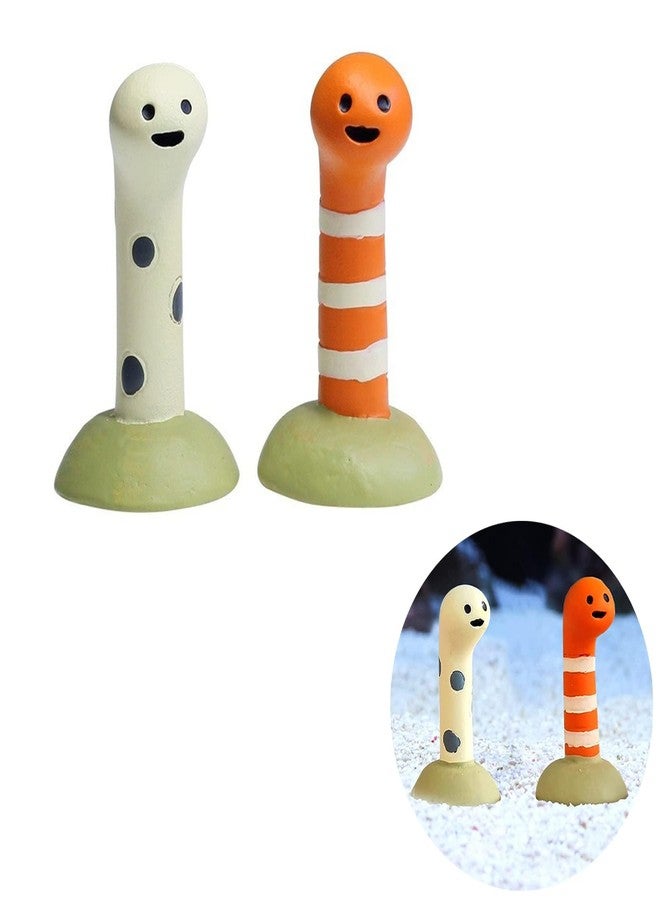 Pmeixcy 2 PCS Fish Tank Accessories,Mini Aquarium Ornaments,Cute Resin Creative Submerged Moray EEL Aquarium Decoration Fish Tank Landscape Decoration for Freshwater Saltwater. - Image 1
